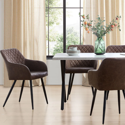 Moree Faux Leather Dining Chairs [Set of 2]