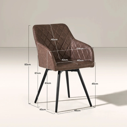 Moree Faux Leather Swivel Dining Chair