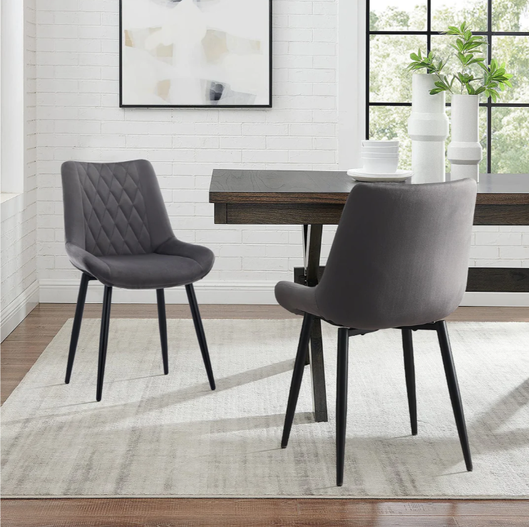 Carl Velvet Dining Chairs [Set of 2]